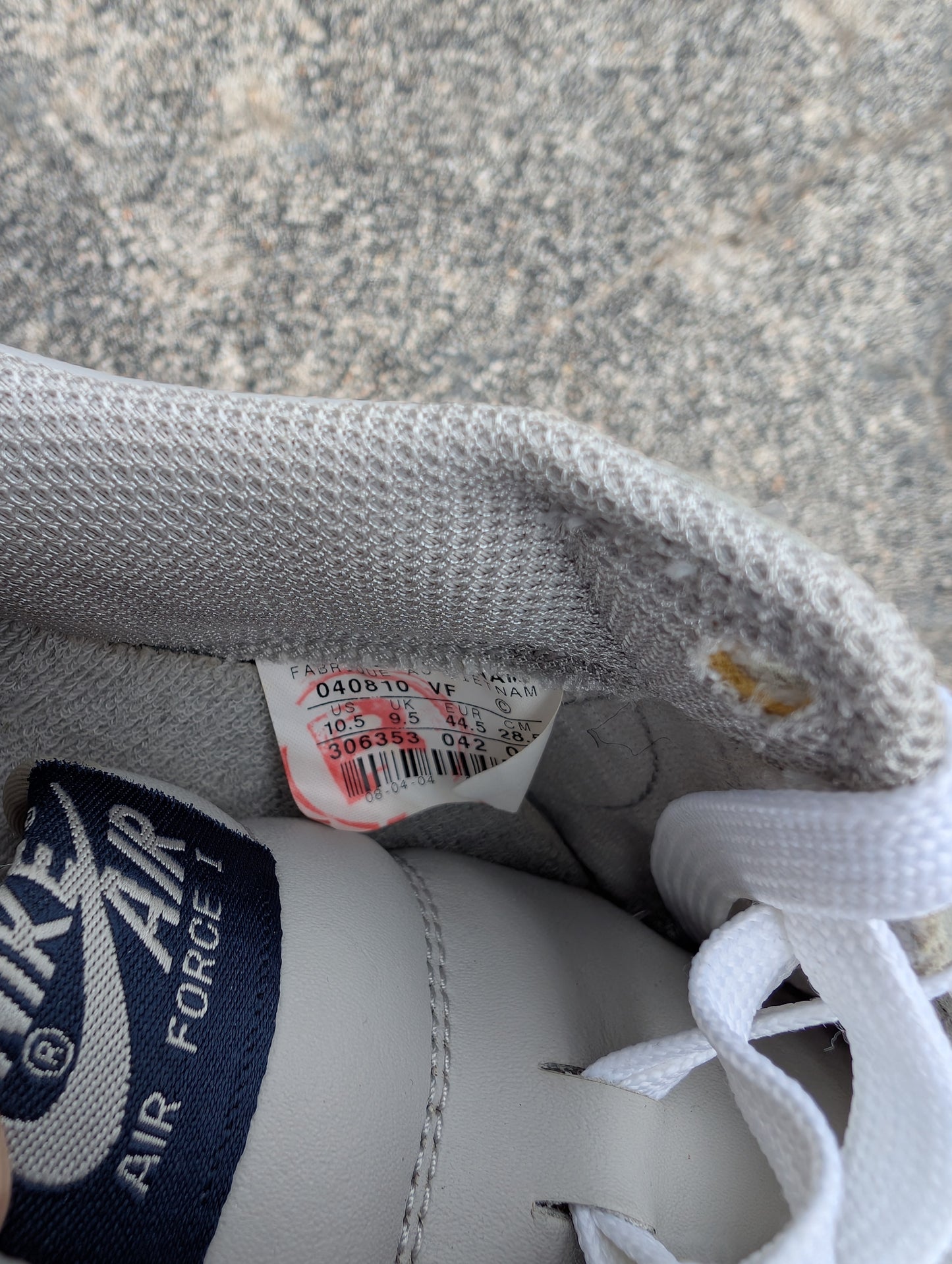 Nike Air Force 1 "Neutral Grey/Midnight Navy-White" (2004)